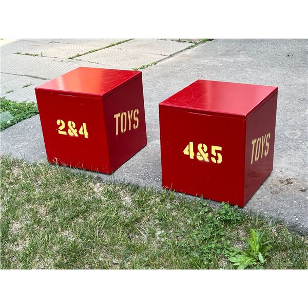 2 Well Built Toy Storage Boxes - Approx: 15.75" square
