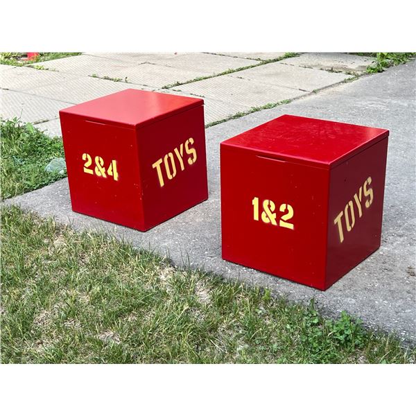 2 Well Built Toy Storage Boxes - Approx: 15.75" square