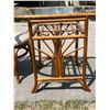 Image 3 : Compact Bamboo Wicker Bistro Table for Two - Table approx: 41x21 & 29"T