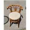 Image 4 : Compact Bamboo Wicker Bistro Table for Two - Table approx: 41x21 & 29"T
