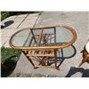 Image 6 : Compact Bamboo Wicker Bistro Table for Two - Table approx: 41x21 & 29"T