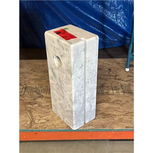 Large Piece of Marble - Former Lamp Base - Very Heavy - Approx: 9 x 7 & 21.75"T