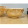 Image 3 : 3 Fire King Peach Lustre Colonial Band Mixing Bowls - largest approx 9"