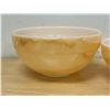 Image 4 : 3 Fire King Peach Lustre Colonial Band Mixing Bowls - largest approx 9"