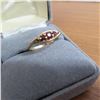 Image 2 : 14K Yellow Gold & red stone (ruby, garnet??) vintage ring.  Marked 14K.  Approx size 5.5