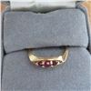 Image 4 : 14K Yellow Gold & red stone (ruby, garnet??) vintage ring.  Marked 14K.  Approx size 5.5