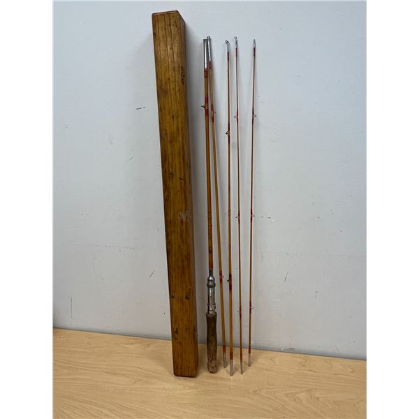 Vintage Fishing Rod in Wooden Box - see all photos
