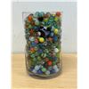 Image 1 : Large Glass Vase Full of Marbles - Approx: 7.75"T 5"W