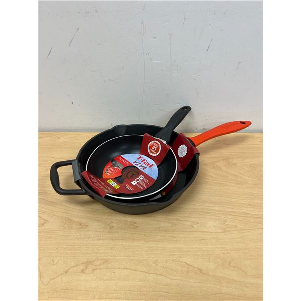 10" Cast Iron & 7.8" T-Fal Frying Pans