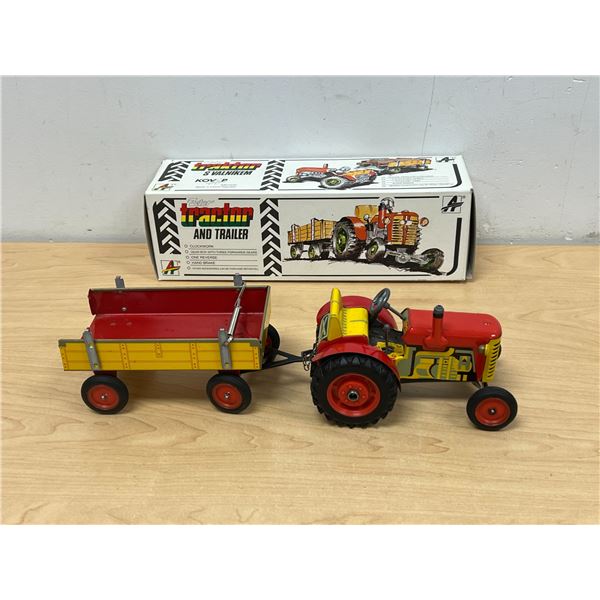 Metal / Tin Zeter 6" Tractor & 6" Trailer with box