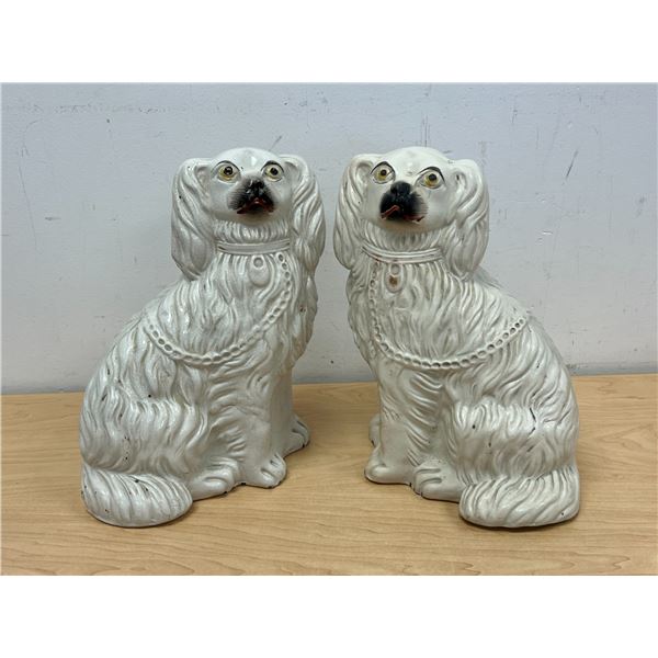 Vintage Ceramic Staffordshire Dogs - approx: 11.25"T 8.25"W
