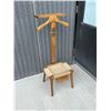Image 1 : Mid Century Clothes Valet / Stand with Drawer - seat height 13.5"