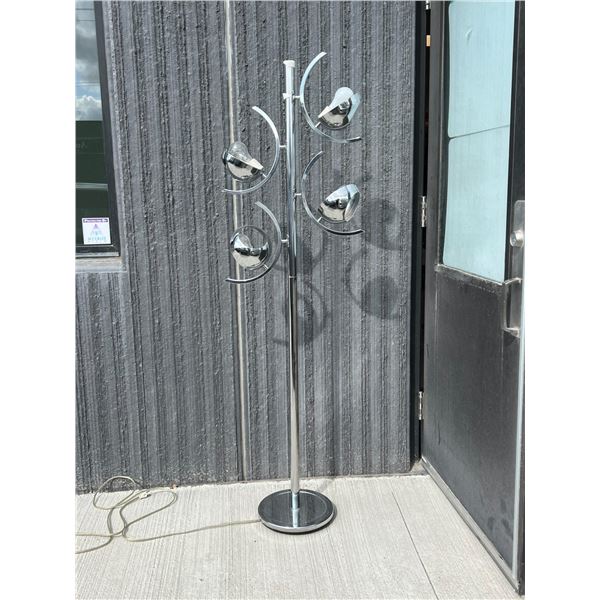 AS IS Chrome Deco Floor Lamp - see all photos, switch is finnicky