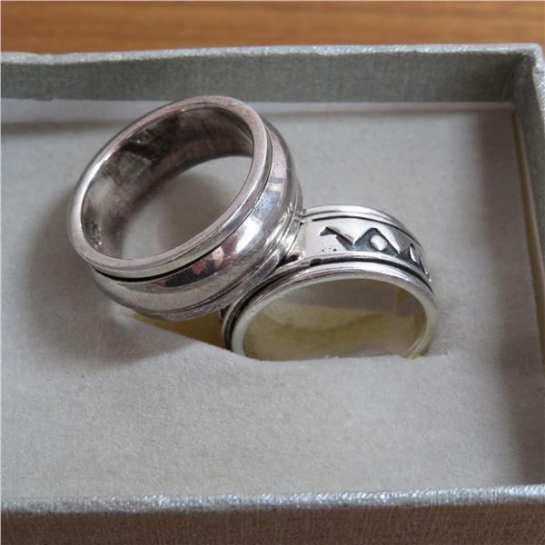 925 Silver Fidget (spinning) rings.  In wonderful shape - both approx size 6
