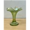 Image 3 : Vintage Ruffled Top Art Glass Vase 5.75"T 5.25"W