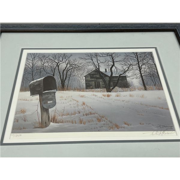 Hubert Theroux Winter Scene 210/250 Frame: 18.25 x 15.5"