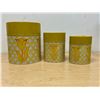 Image 1 : Vintage Floral Pattern Storage Canisters - largest 7"T 6"W