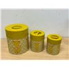 Image 2 : Vintage Floral Pattern Storage Canisters - largest 7"T 6"W