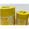 Image 3 : Vintage Floral Pattern Storage Canisters - largest 7"T 6"W