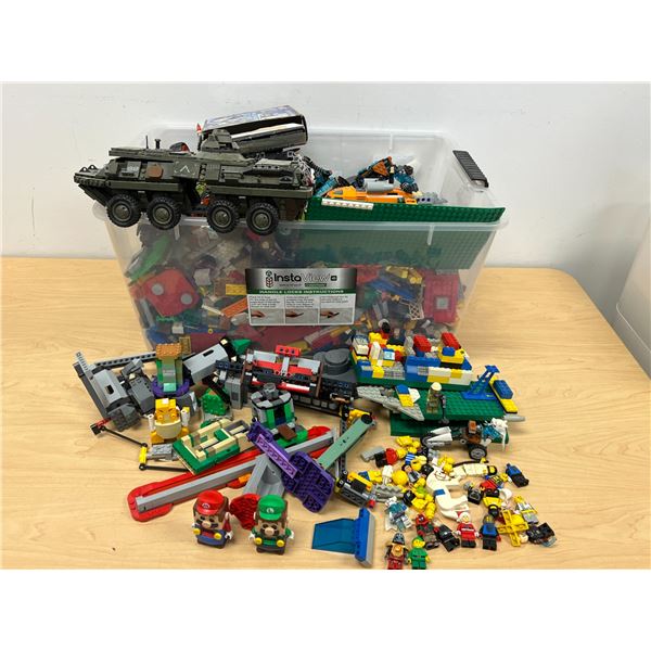 LEGO Lot - pieces and mini figs - larger bin approx: 20x14 & 10"T see all photos