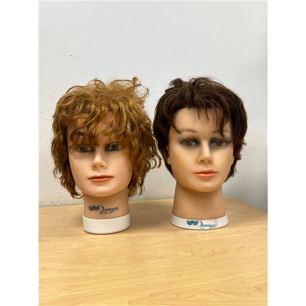 2 Mannequin Head Displays 11"T