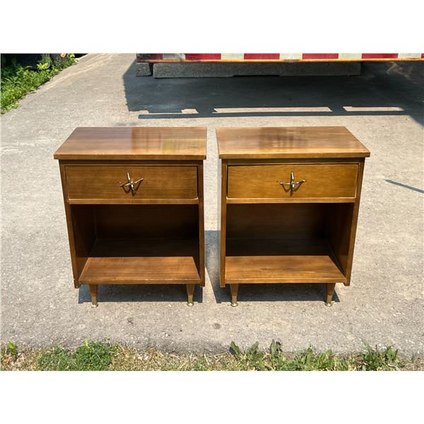 Mid Century Night Stands / Side Tables - Approx: 20.5 x 14 & 25.5"T