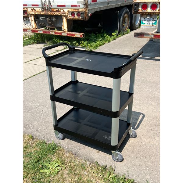 Black Heavy Duty Plastic Rolling Cart - Approx: 32 x 17 & 36"T