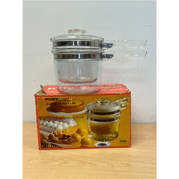 Pyrex Flameware Double Boiler with box - some use, see all photos