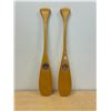 Image 1 : 2 Mini Upper Canada Wood Handmade Paddles 23.5"