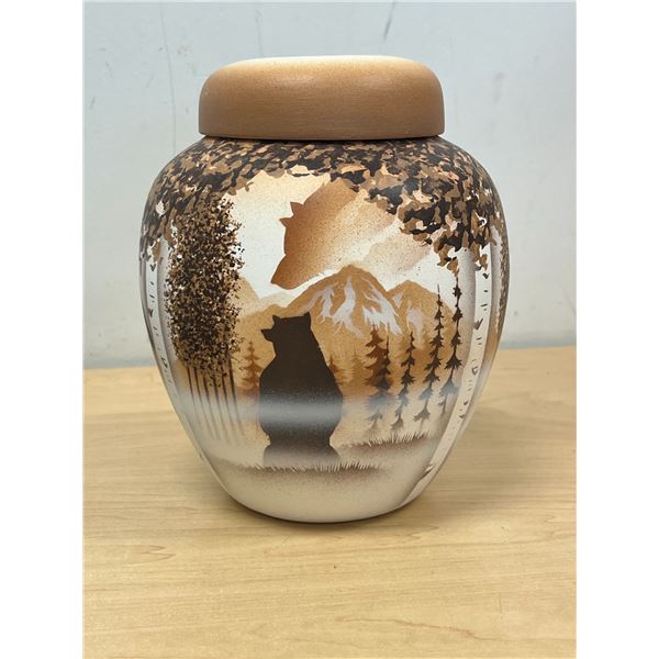 Signed Cedar Mesa Navajo Calling The Spirits Jar with Lid - Approx: 7.5"T