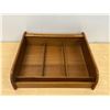 Image 4 : Teak Tambour Door Storage Box / Organizer - Approx: 14.5x14.25 & 4.25"T