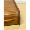 Image 5 : Teak Tambour Door Storage Box / Organizer - Approx: 14.5x14.25 & 4.25"T