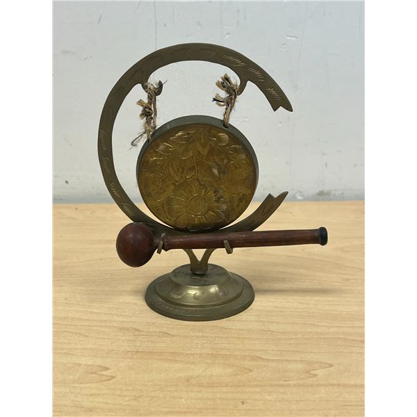 Mini Brass Gong & Mallet 6.5"T