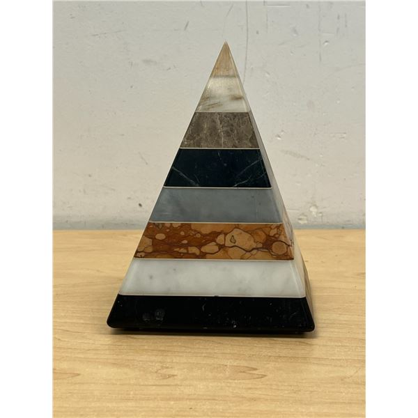 Unusual Stone Pyramid 7"T 4.75"W