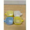 Image 4 : 4 Vintage Glasbake Square Coffee Mugs