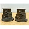 Image 1 : Heavy Cast Metal Kitty Book Ends 4"T 4.75"W