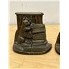 Image 3 : Heavy Cast Metal Kitty Book Ends 4"T 4.75"W