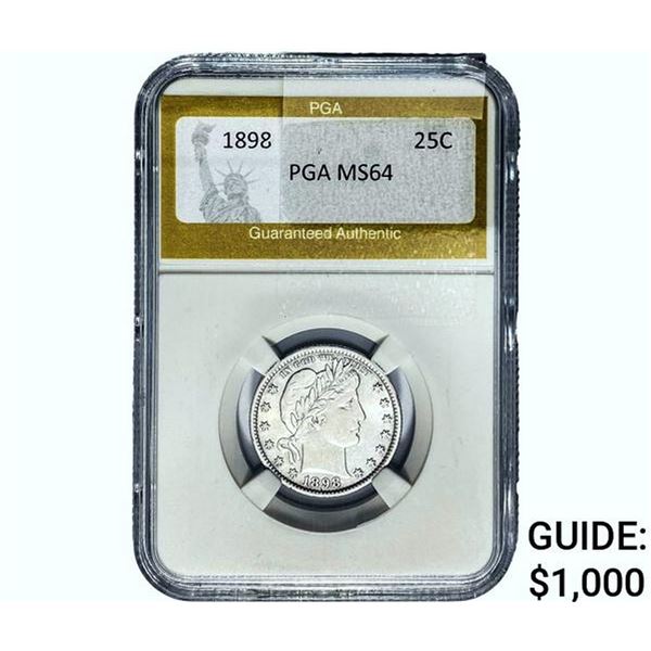 1898 Barber Quarter PGA MS64