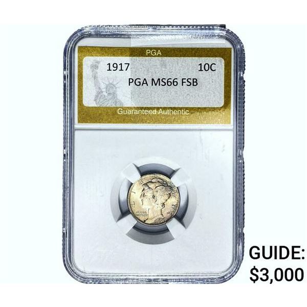 1917 Mercury Silver Dime PGA MS66 FSB