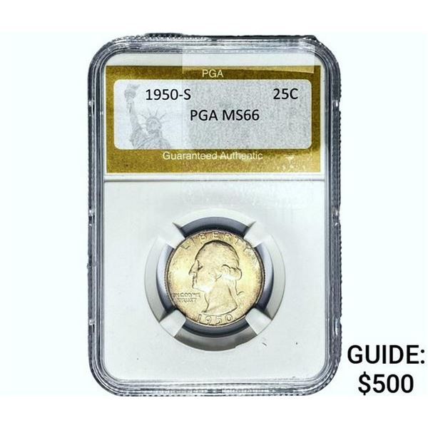 1950-S Washington Silver Quarter PGA MS66