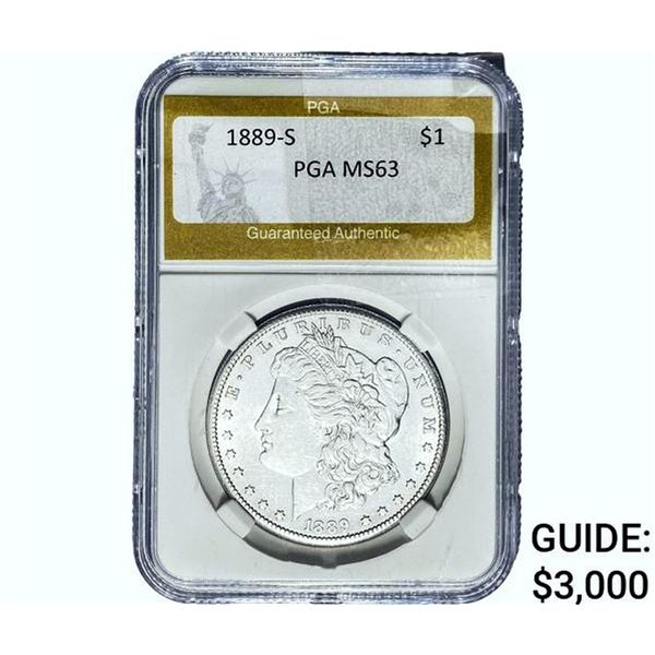 1889-S Morgan Silver Dollar PGA MS63