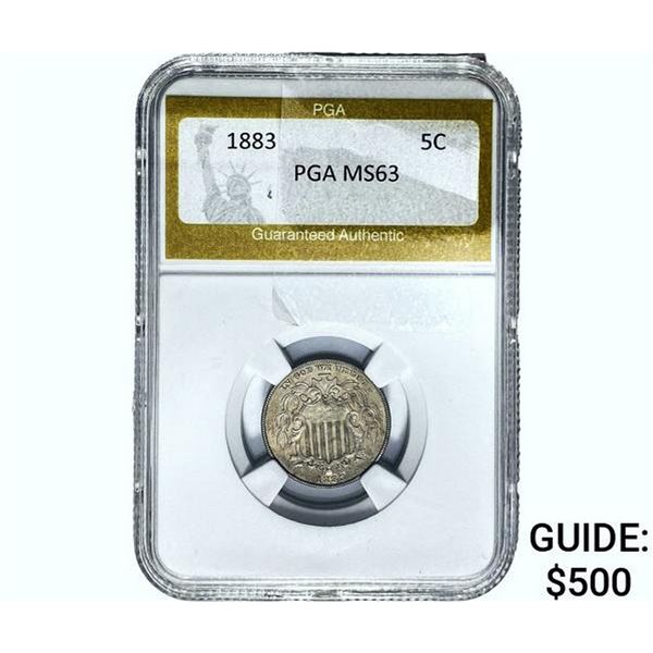 1883 Shield Nickel PGA MS63