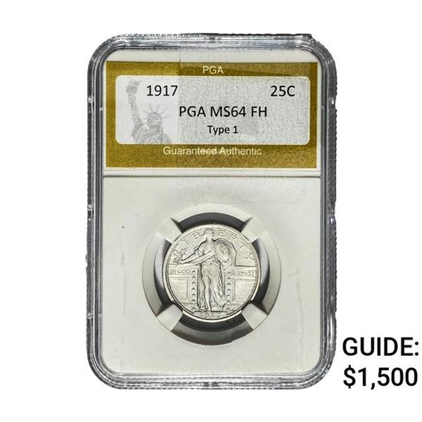1917 Standing Liberty Quarter PGA MS64 FH TY 1