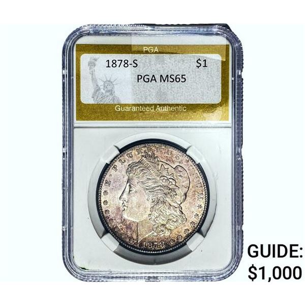 1878-S Morgan Silver Dollar PGA MS65