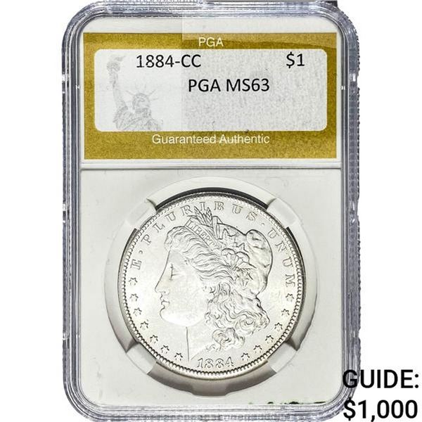 1884-CC Morgan Silver Dollar PGA MS63
