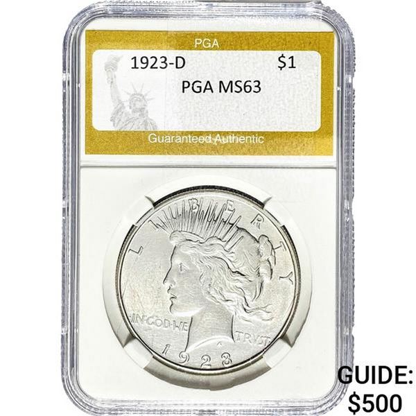 1923-D Silver Peace Dollar PGA MS63