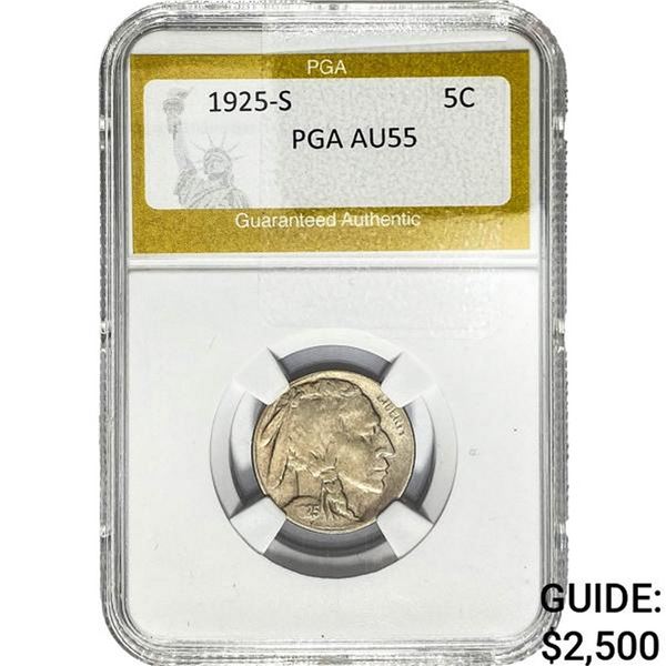 1925-S Buffalo Nickel PGA AU55