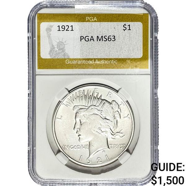 1921 Silver Peace Dollar PGA MS63