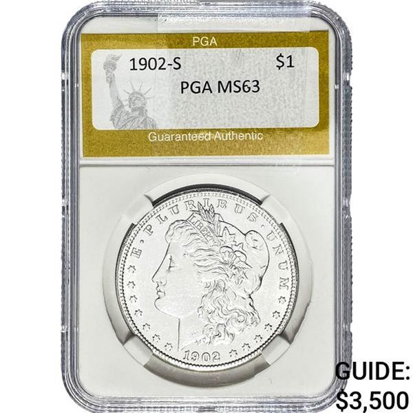 1902-S Morgan Silver Dollar PGA MS63