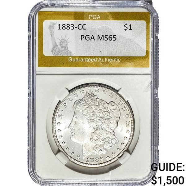 1883-CC Morgan Silver Dollar PGA MS65
